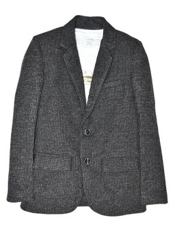 CAVIO - Boys Black Textured Full Sleeves Blazer with T-Shirt