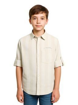 CHARCHIT - Boys Chest Pocket Full Sleeves Stripes Casual Shirt