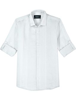 CHARCHIT - Boys Roll-Up Sleeves Textured Casual Shirt