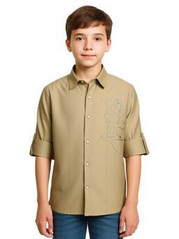 CHARCHIT - Boys Full Sleeves Embellished Solid Shirt