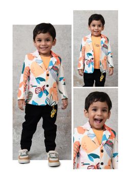 Little Collars - Mango Boys Fun and Bright Blazer with T-Shirt & Trouser, Keychain