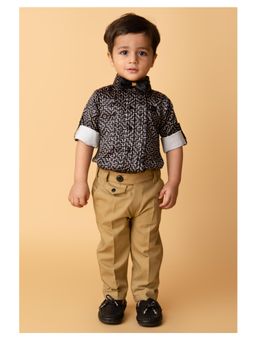 Little Collars - Partywear Formal Black Boys Shirt with Pant