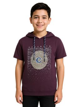 CAVIO - Boys Graphic Print Half Sleeves Hoodie
