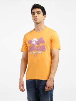 Levi's - Mens Yellow Graphic Print Crew Neck T-shirt