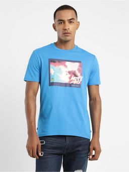 Levi's - Mens Blue Graphic Print Crew Neck T-shirt