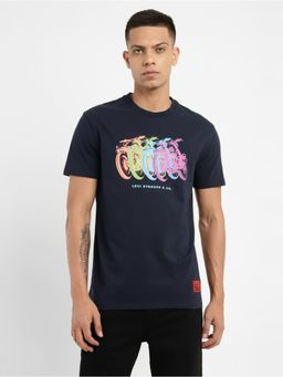 Levi's - Mens Navy Graphic Print Crew Neck T-shirt