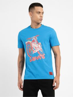 Levi's - Mens Blue Graphic Print Crew Neck T-shirt