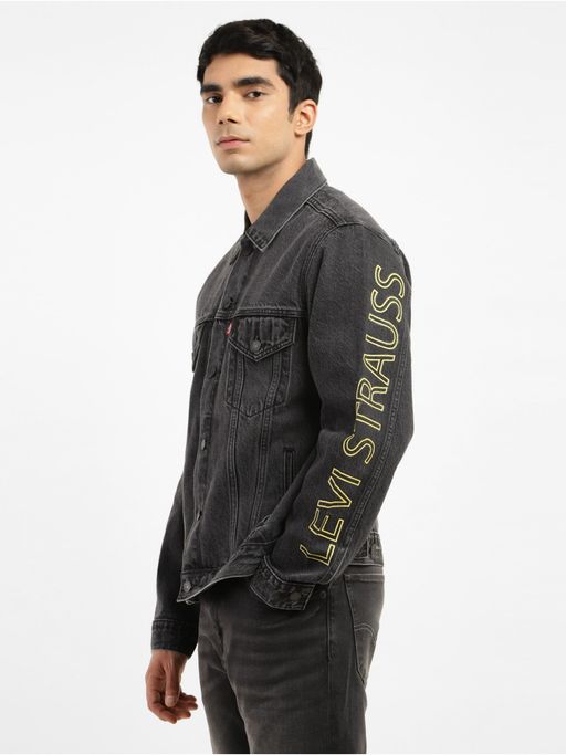 Spread Collar Levis Denim Jacket Black Mens Buy Levi's Mens