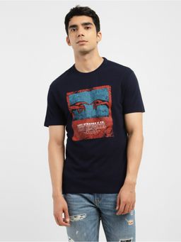 Levi's - Mens Blue Graphic Print Crew Neck T-shirt