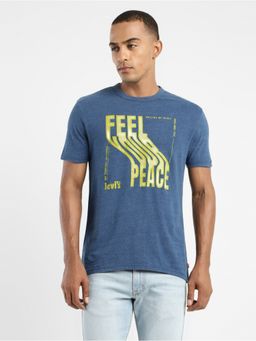 Levi's - Mens Blue Graphic Print Crew Neck T-shirt
