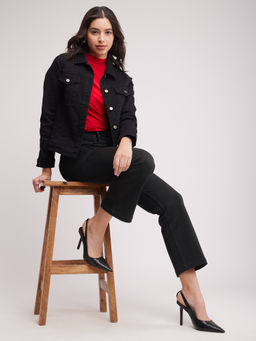 FableStreet - Straight Fit Jeans - Black