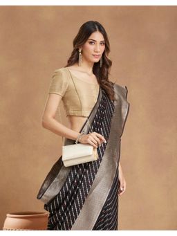 Fabindia - Off White Silk Blend Clutch with Detachable Strap (M)