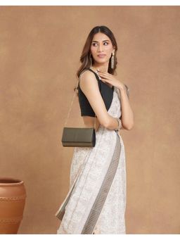 Fabindia - Black Silk Blend Clutch with Detachable Strap (S)