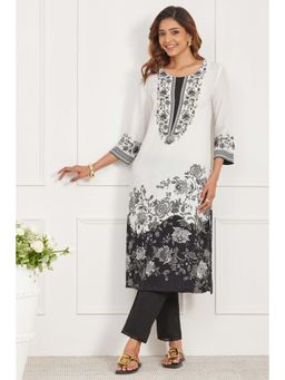 Biba - Women Black Rayon Kurta