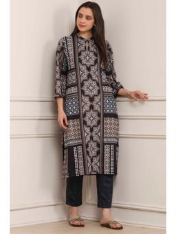 Biba - Women Black Polyester Kurta with Pant