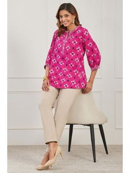 Biba - Women Pink Cotton Kurti