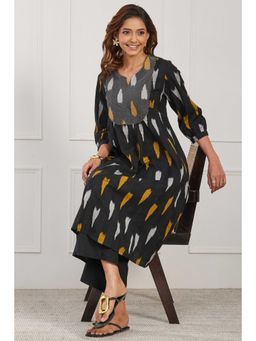 Biba - Women Black Cotton Kurta