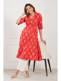 Biba - Women Orange Cotton Kurta