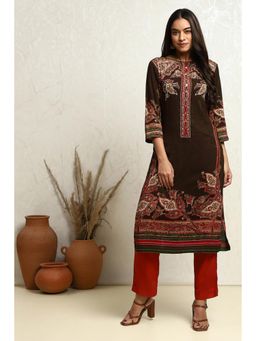 Biba - Women Brown Rayon Kurta