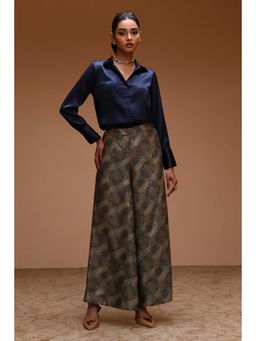 Biba - Women Blue Polyester Shirt with Palazzo
