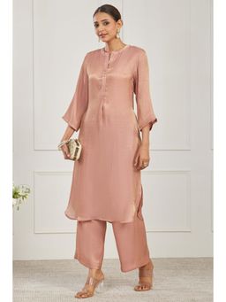 Biba - Women Pink Viscose Blend Kurta with Palazzo