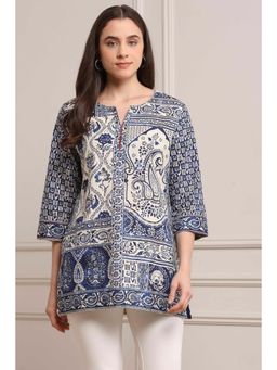 Biba - Women Blue Cotton Kurti