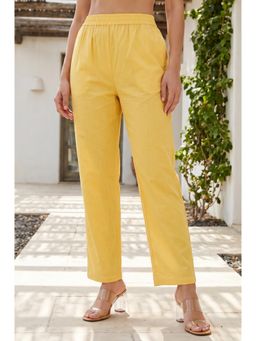 W - Yellow Pure Cotton Pant