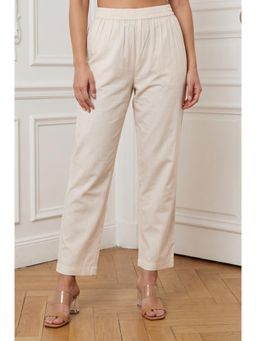 W - Off White Pure Cotton Pant