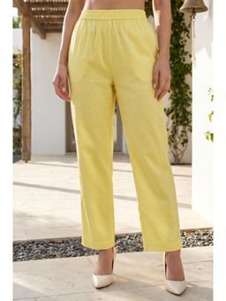 W - Yellow Pure Cotton Pant