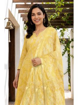 W - Yellow Polyester Dupatta
