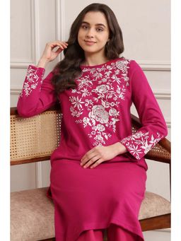 Biba - Women Pink Polyester Kurta