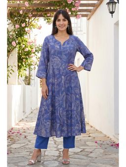 W - Blue Rayon Kurta
