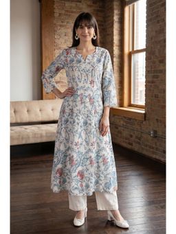 W - Off White Pure Cotton Kurta