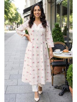 W - Cream Pure Cotton Kurta