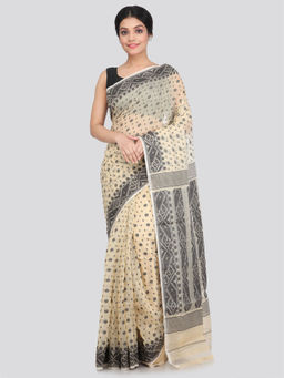 PinkLoom - Women's Soft Cotton Jamdani Saree Without Blouse Piece
