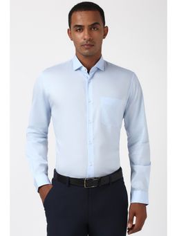 Peter England - Men Blue Printed Slim Fit Formal Shirt