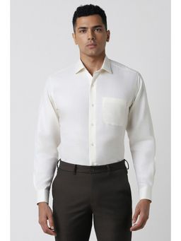 Van Heusen - Men Off White Regular Fit Solid Full Sleeves Formal Shirt