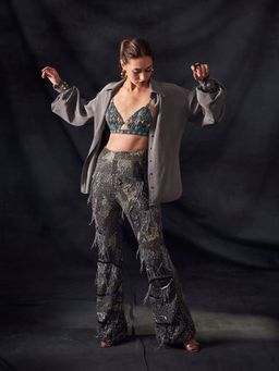 Nikita Mhaisalkar - Grey Double Silk Crepe Shirt