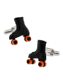 The Tie Hub - Black & Orange Roller Skate Shoes Cufflinks