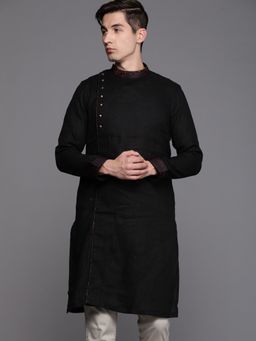 Manyavar - Black Full Sleeves Kurta