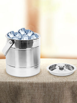 At Home by Nilkamal - Dual Finish Ice Bucket (Silver)
