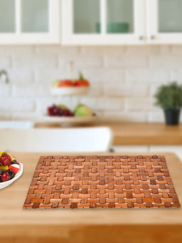 At Home by Nilkamal - Criss Cross Placemat - Brown