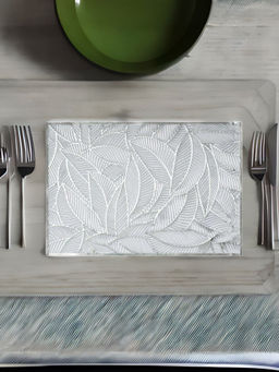 At Home by Nilkamal - Placemat 45 X 30 Cm Set of 6 - (Silver)