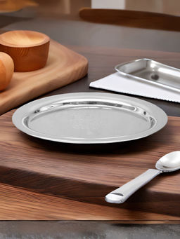 At Home by Nilkamal - Oval Rice Platter (Silver)