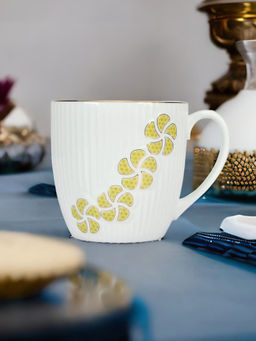 At Home by Nilkamal - Ebony Jewel J415 220 ml Coffee Mug Set of 6 (White)