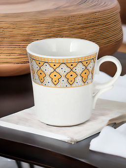 At Home by Nilkamal - Goldy 160 ml Mug Set of 6 White