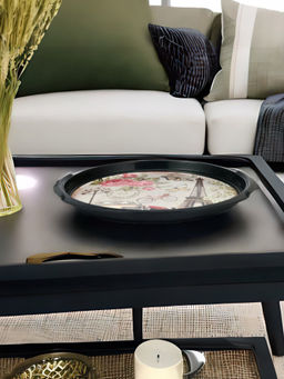 At Home by Nilkamal - Paris Round Tray Polypropylene - Black