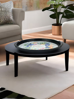 At Home by Nilkamal - Tropical Round Tray Polypropylene - Black
