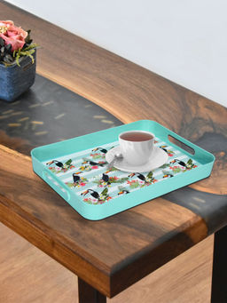At Home by Nilkamal - Flamingo Rectangular Tray Polypropylene -Blue