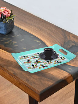 At Home by Nilkamal - Bird Rectangular Tray Polypropylene - Blue